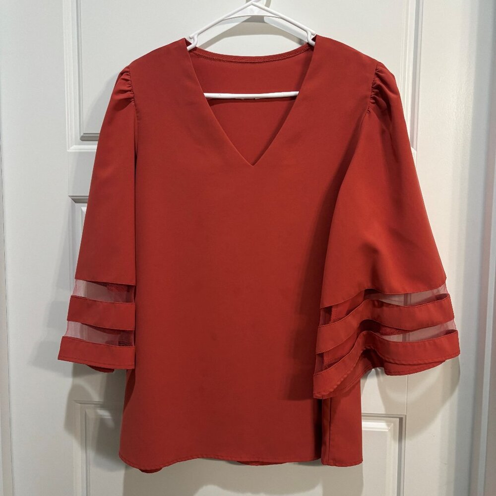 Women's casual 3/4 bell sleeve blouse